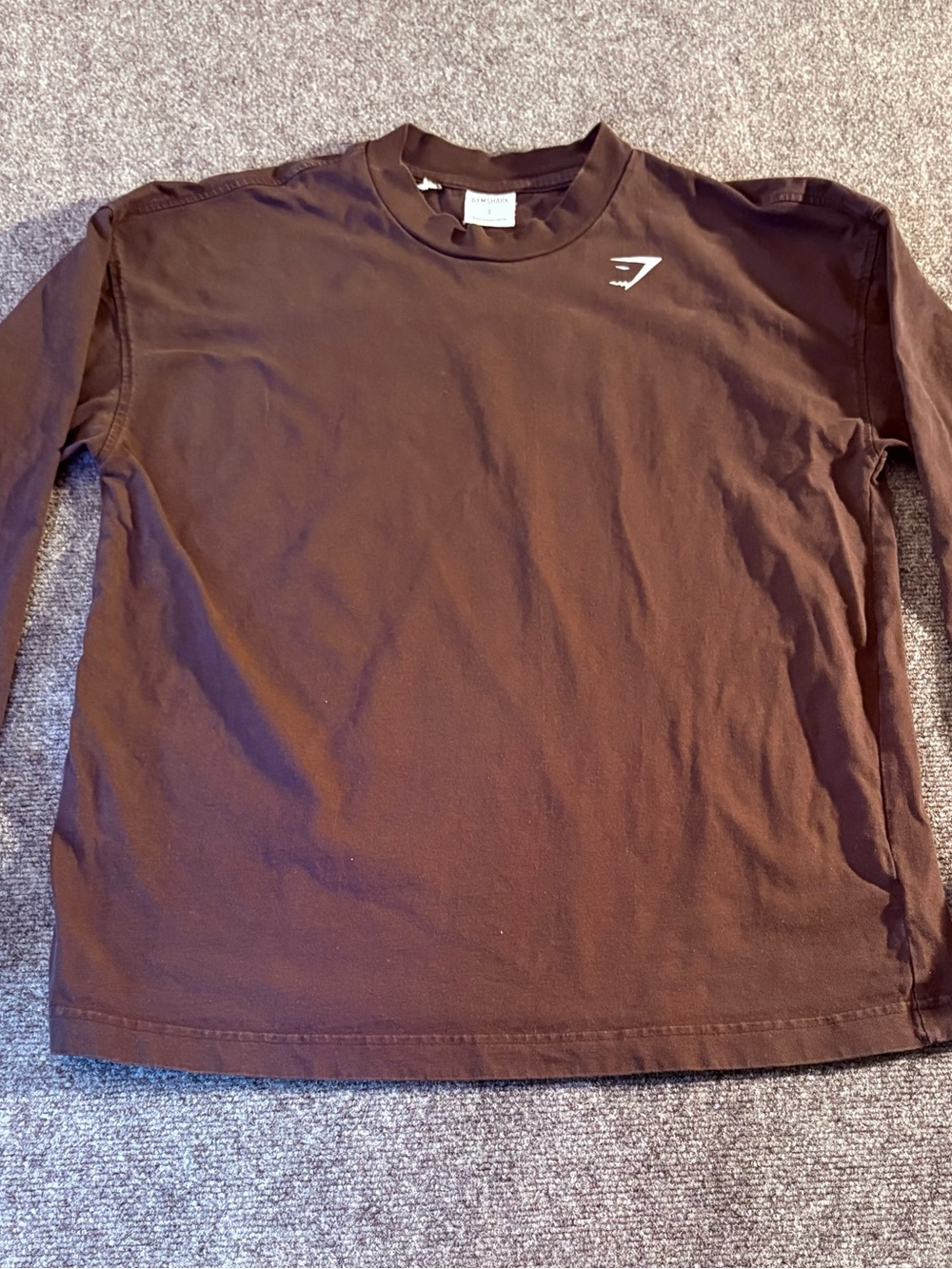 Gymshark Men’s Small Brown Long Sleeve Logo Graphic Shirt